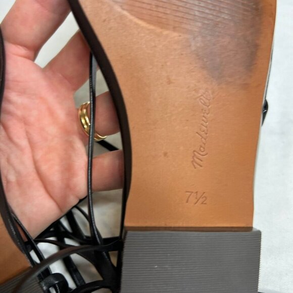 Madewell $98 The Carrie Lace Up Sandal Black Size 7.5 NR014 - Picture 8 of 8